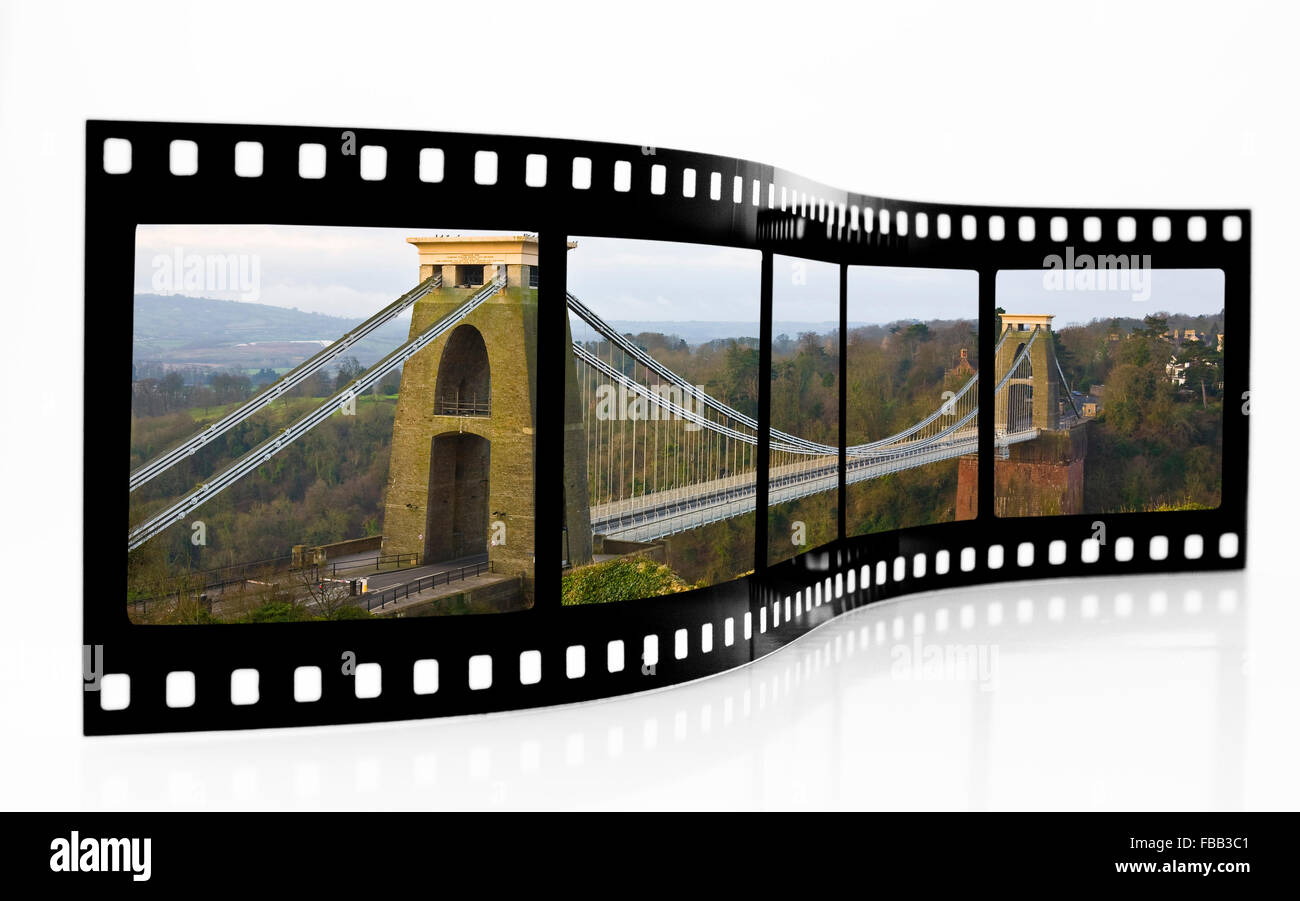 Clifton Suspension Bridge tira de película Foto de stock
