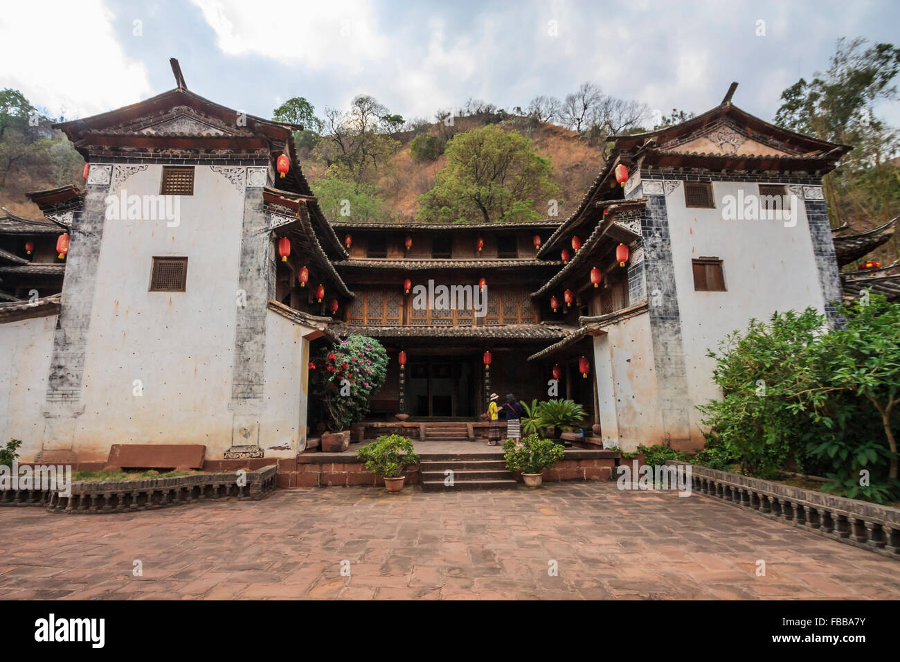 Wu patio familiar en heijing Antigua ciudad en Yunnan, China Foto de stock