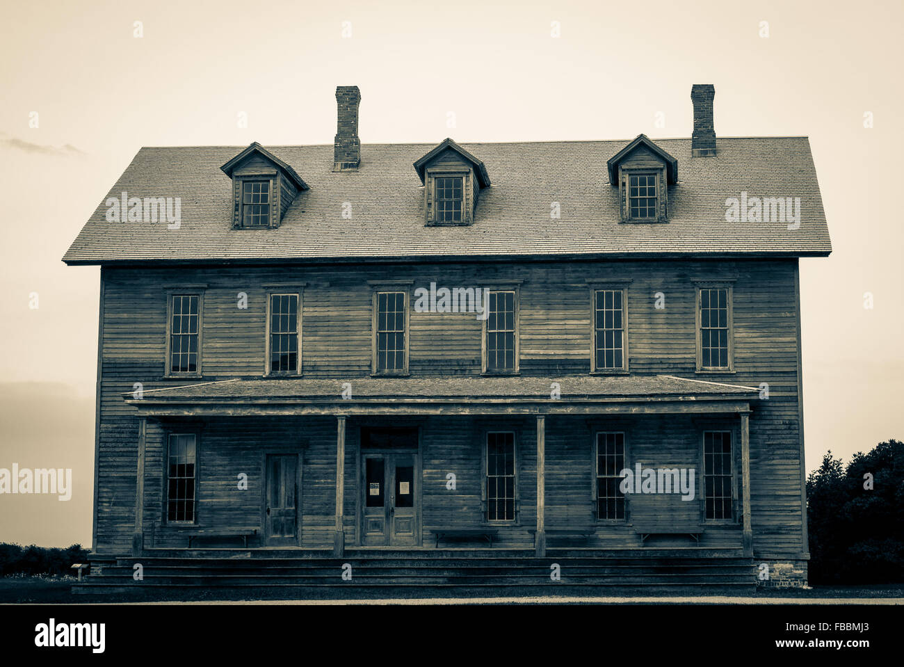 Hotel histórico y boarding house en la abandonada ciudad fantasma de fayette michigan. Fayette State Historical Park. Foto de stock