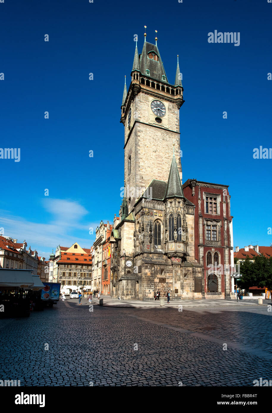 Ayuntamiento de la Ciudad Vieja, La Plaza de la Ciudad Vieja de Praga, República Checa Foto de stock