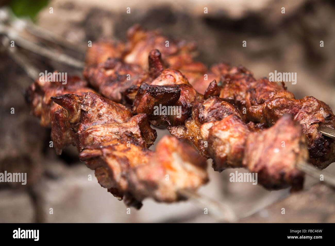 Barbacoa, carne a la parrilla al aire libre Foto de stock