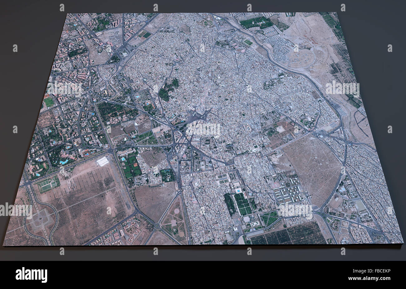 Vistas de mapa, satélite de Marrakech, Marruecos Fotografía de stock - Alamy