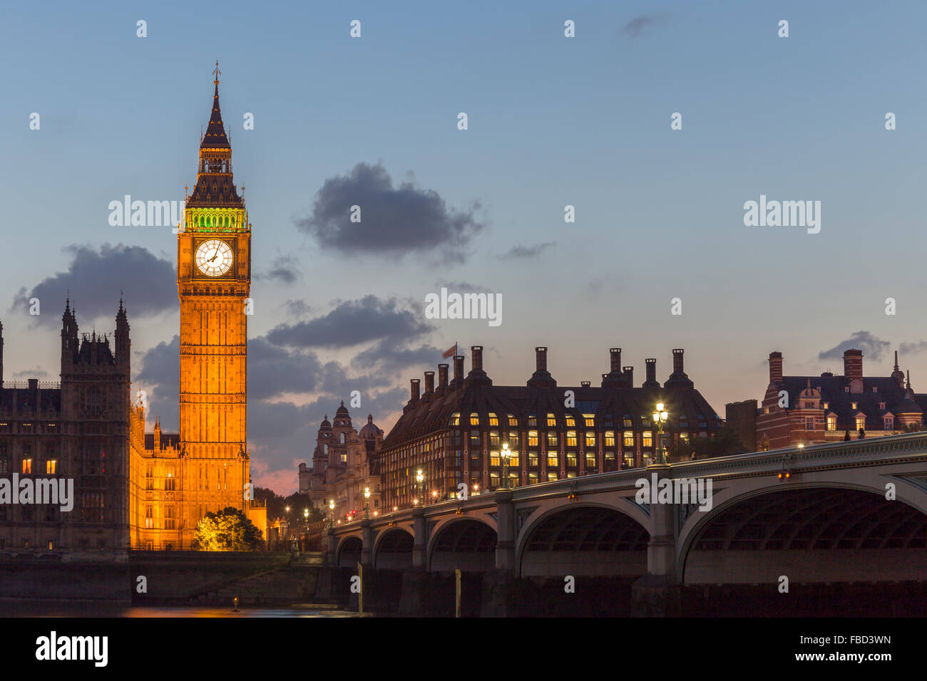 Elizabeth Tower, el Big Ben, Londres, Reino Unido. Foto de stock
