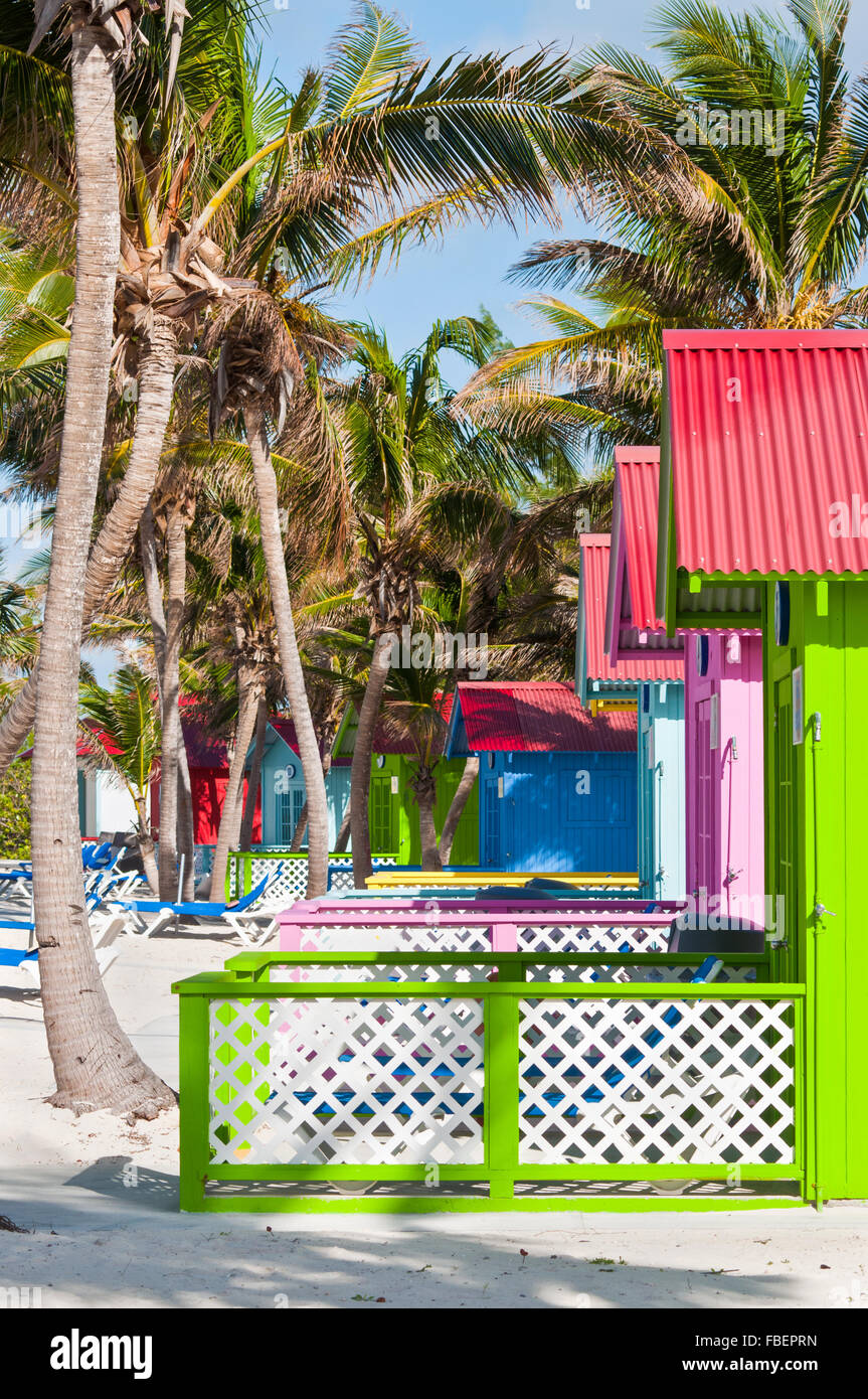 Bungalows de playa en las Bahamas Foto de stock