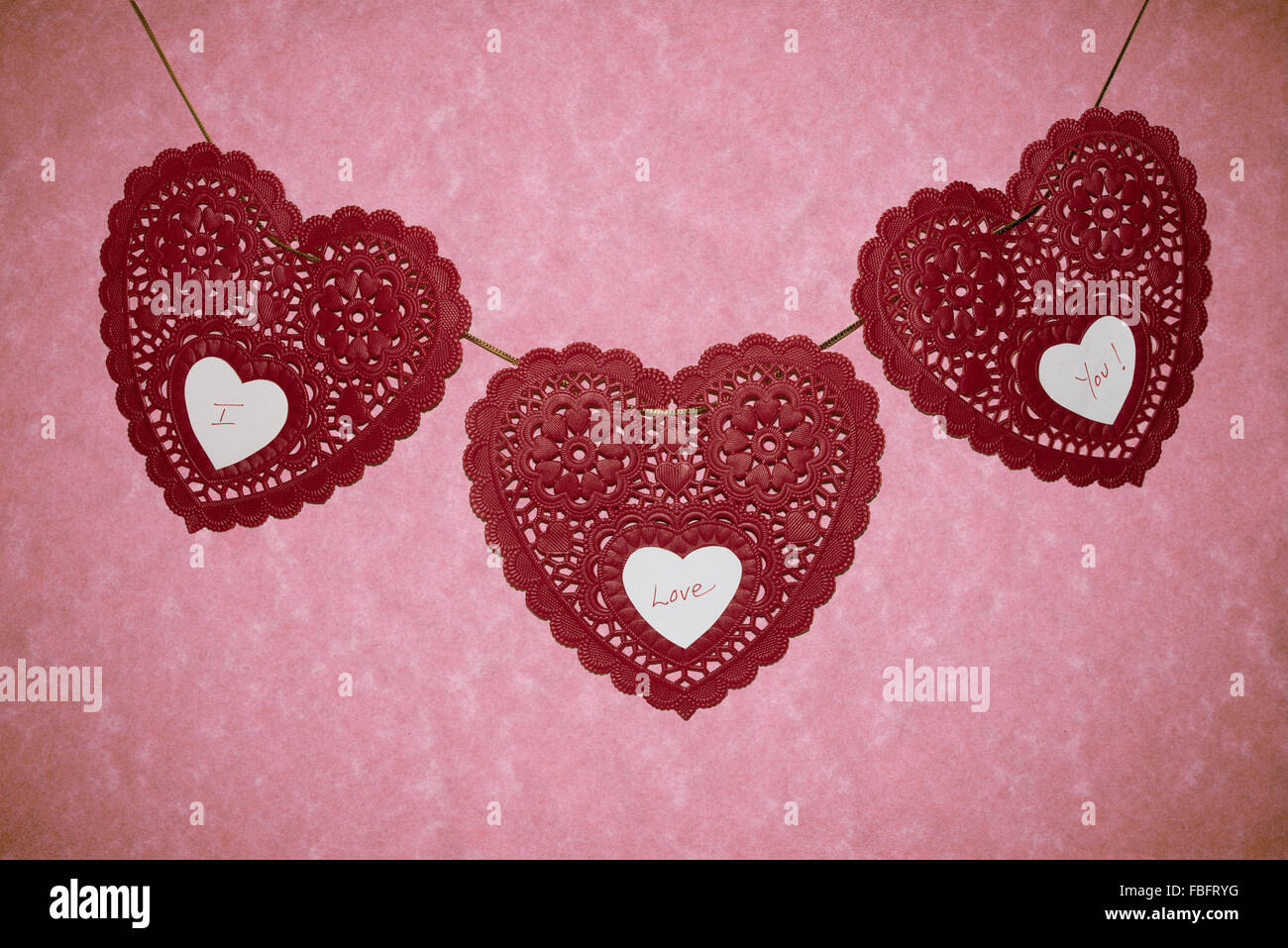 Tres corazones del Día de San Valentín Foto de stock