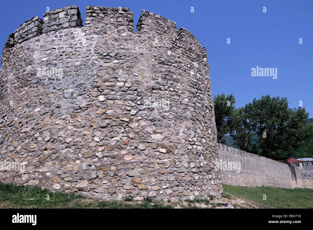 En Icheri Sheher muro antiguo que es el núcleo histórico de Baku, enumerados en la Lista del Patrimonio Mundial de la Humanidad de la UNESCO en la ciudad de Bakú, en Azerbaiyán Foto de stock