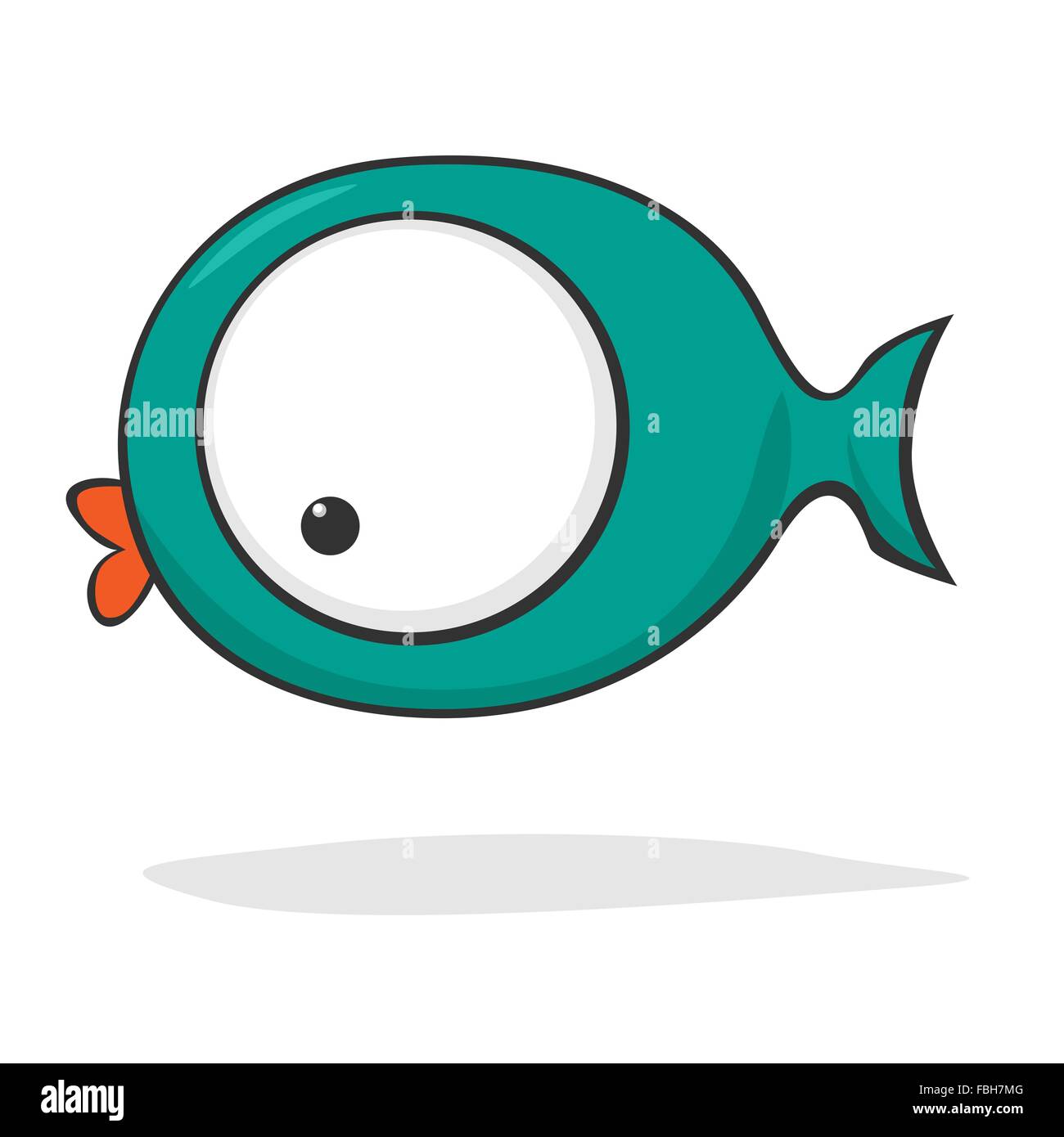 Lindo y divertido dibujos animados peces con ojos grandes Imagen Vector de  stock - Alamy