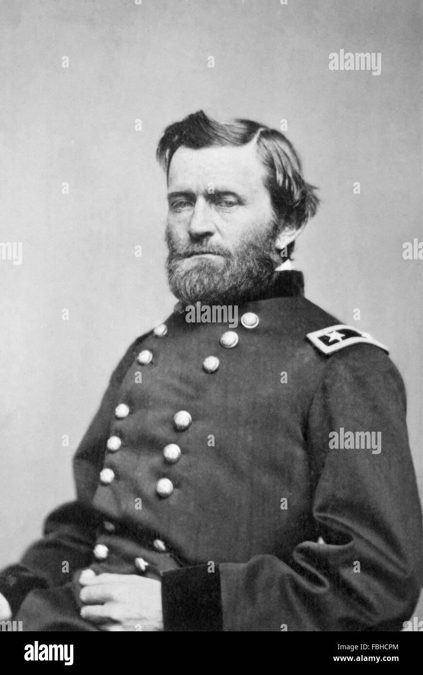 General Ulysses S Grant, el 18º Presidente de los EEUU, en uniforme militar, c. 1862-1864 Foto de stock