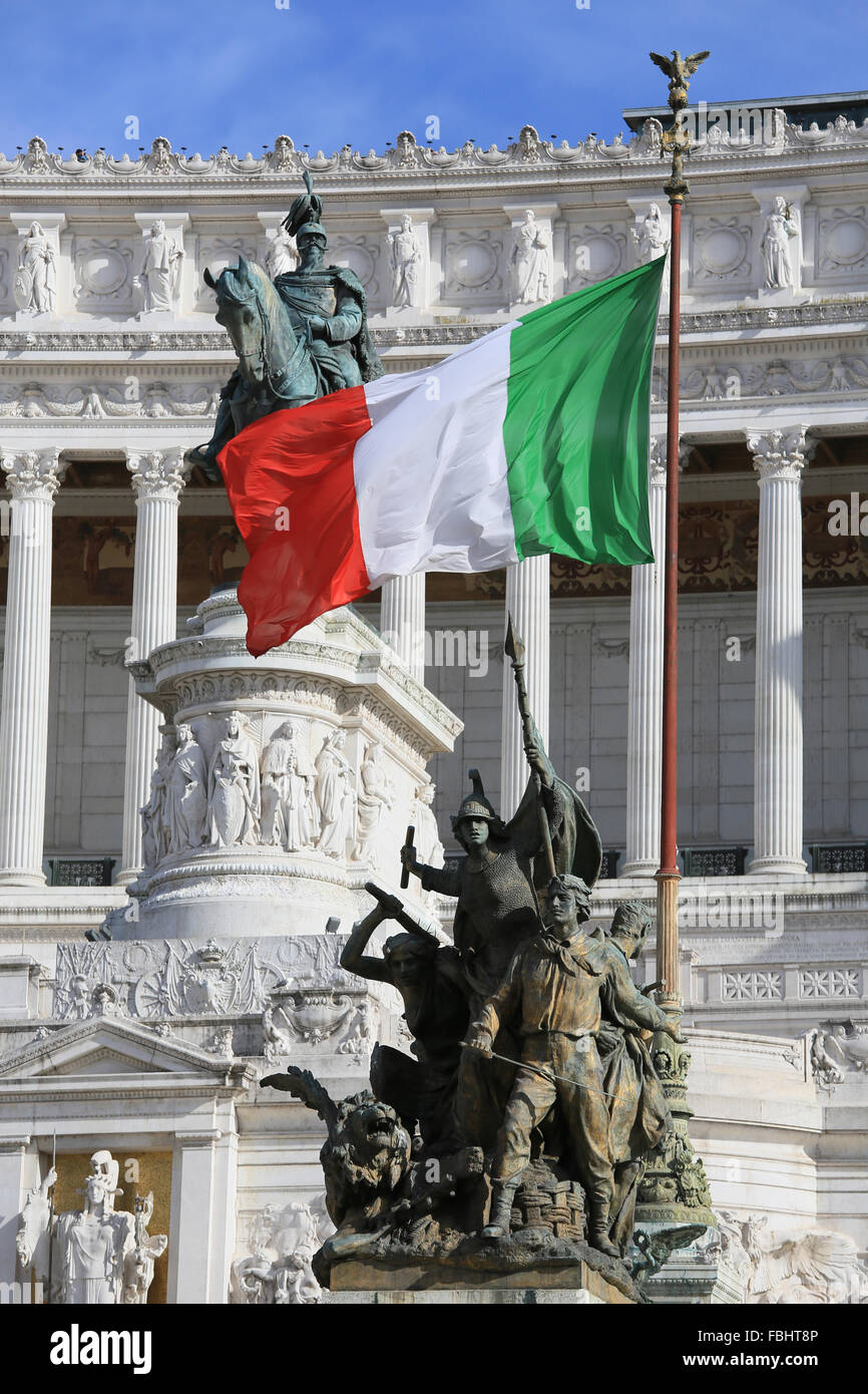 Monumento Nacional de Víctor Manuel II, Roma, Italia. Foto de stock