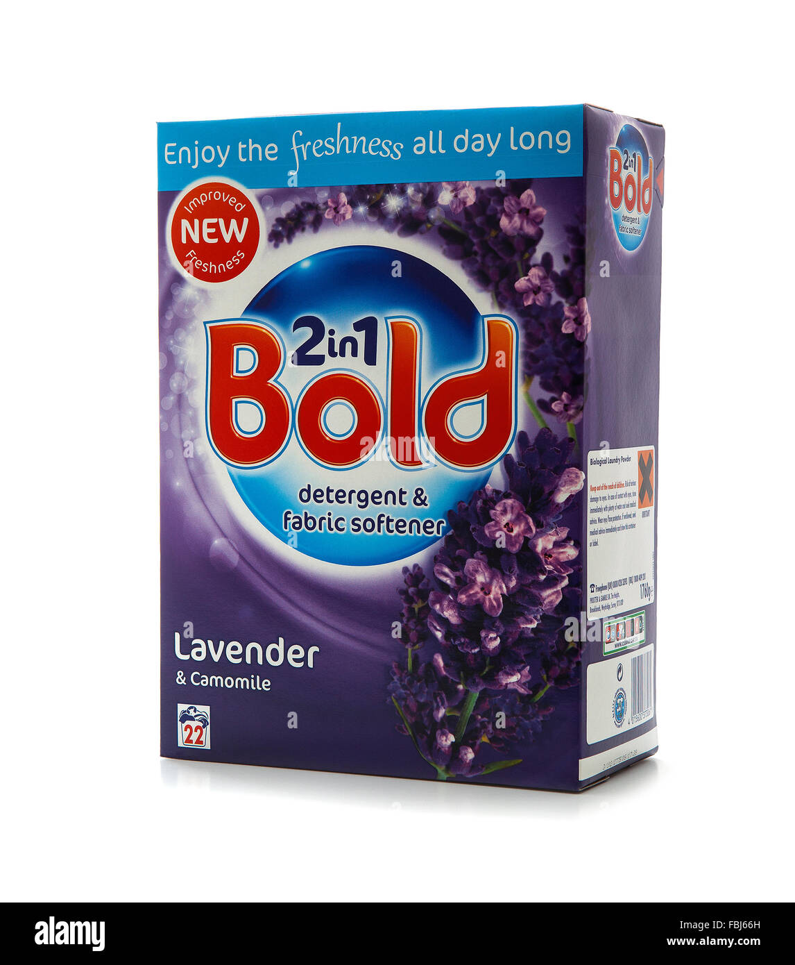 Bold Professional 2 en 1 de lavanda y manzanilla detergente y suavizante Foto de stock