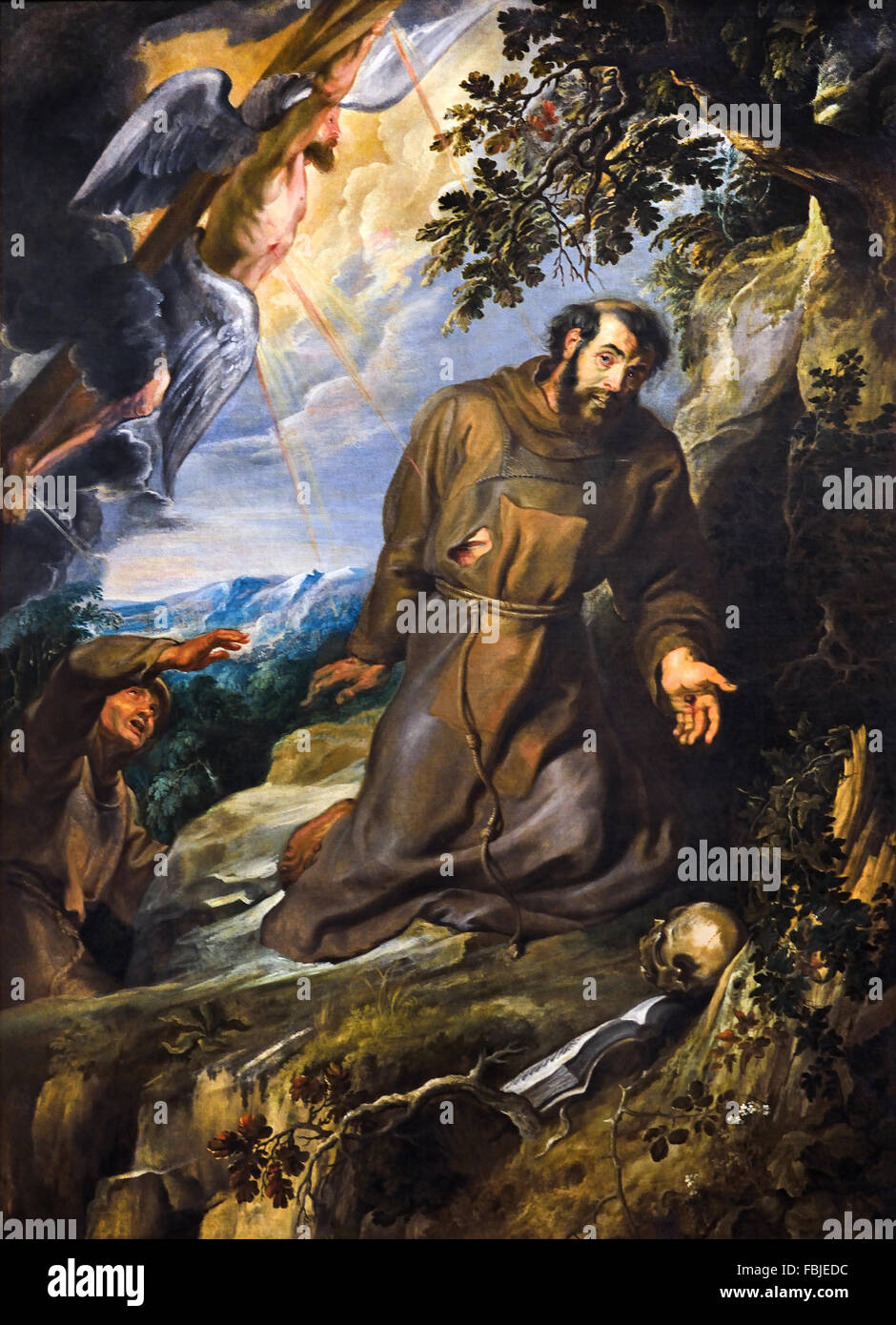 San Francisco recibiendo los estigmas 1633 Sir Peter Paul Rubens, 1577 -1640 Bélgica Flamenca Bélgica Foto de stock