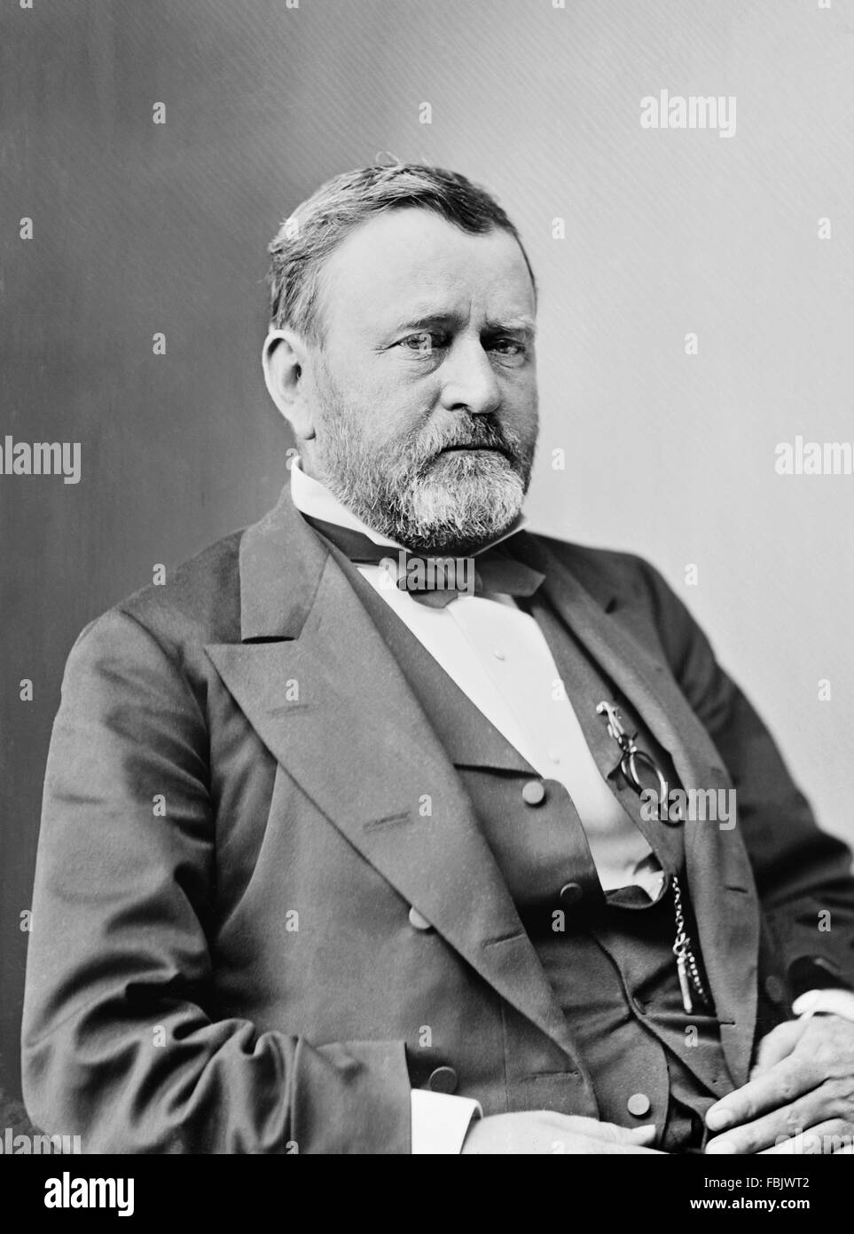 Ulysses S Grant, retrato del 18º Presidente de Estados Unidos, realizadas entre 1870 y 1885 Foto de stock