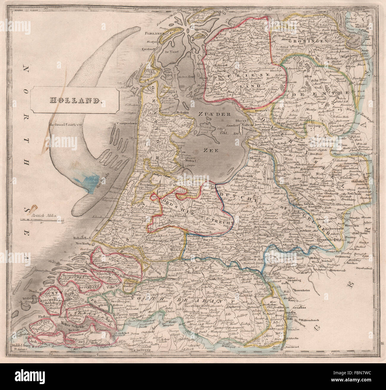 HOLLAND. Señorío de Utrecht. El amplio 14. "El Harde'. JOHNSON, 1850 mapa Foto de stock