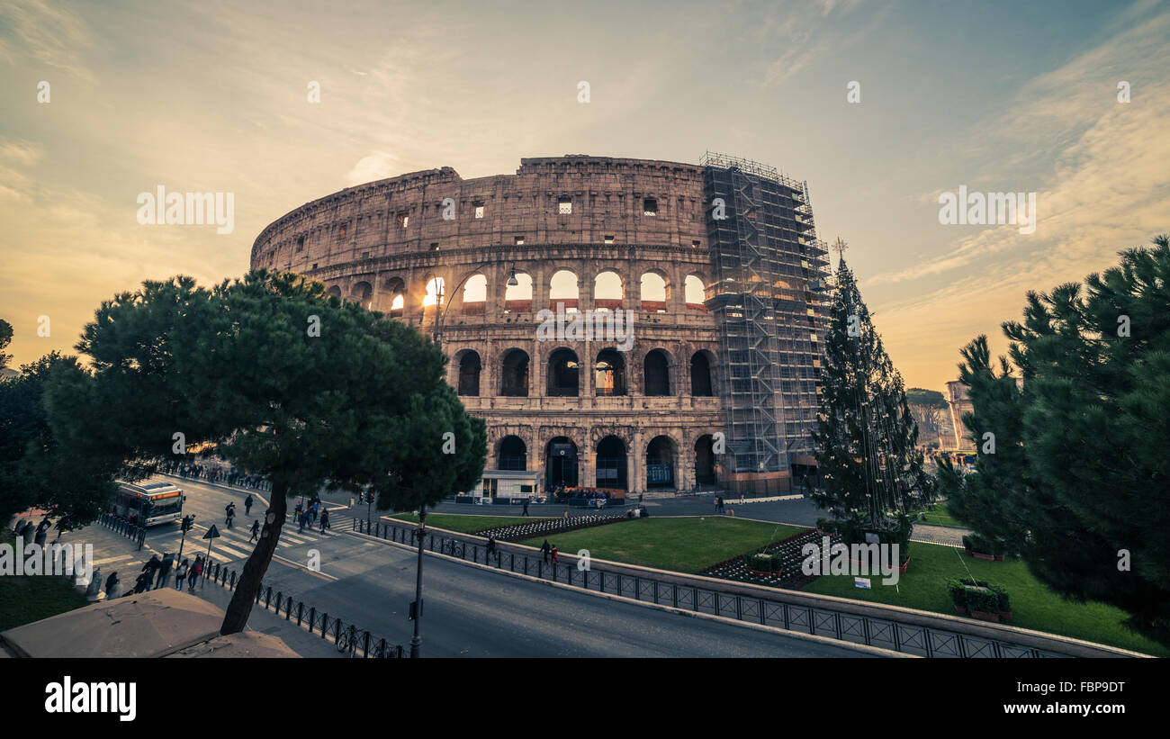 Roma, Italia: el Coliseo, el Anfiteatro Flavio Foto de stock
