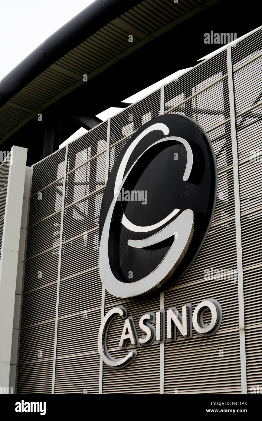 Signo de casino en el Ricoh Arena, Coventry, Reino Unido Foto de stock