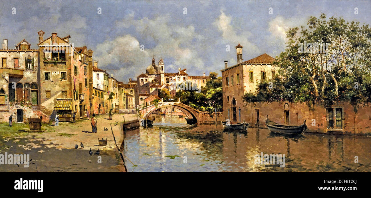 Canal veneciano por Reyna Manescau, Antonio María 1859 - 1937 Español España Foto de stock