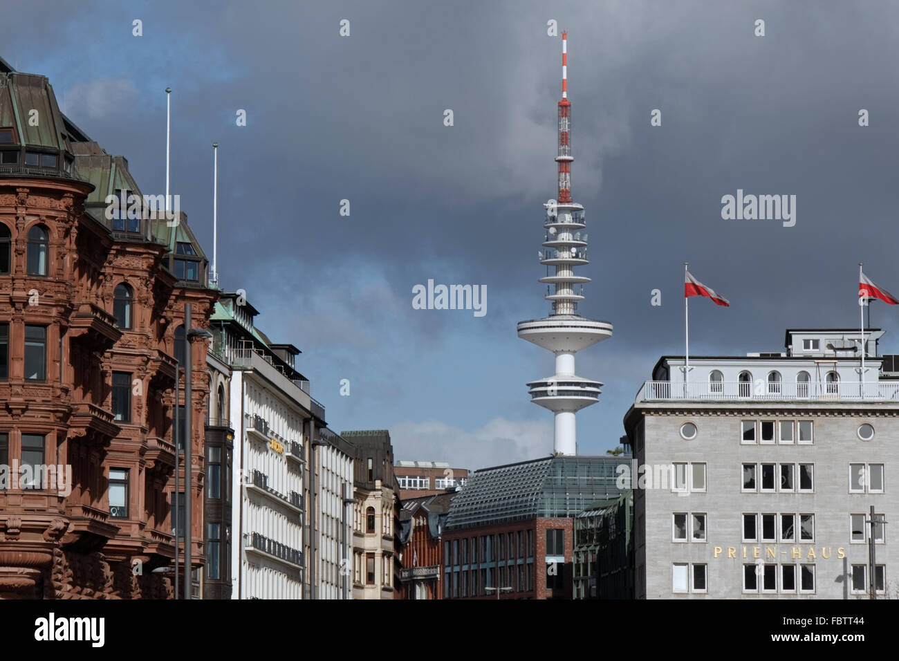 La torre de televisión de Hamburgo Foto de stock