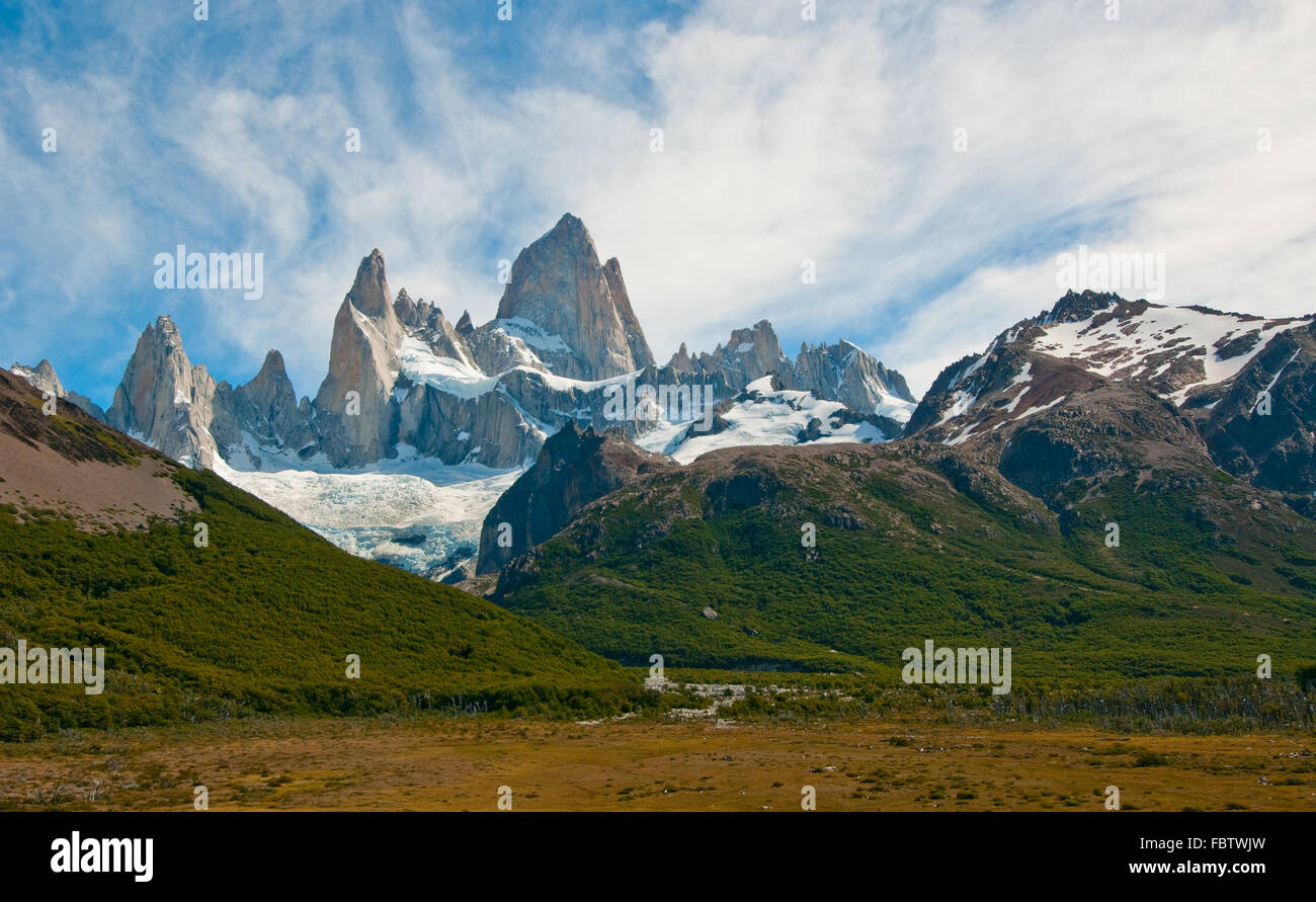 Fitz Roy y La Laguna de los Tres, Patagonia, Argentina Foto de stock