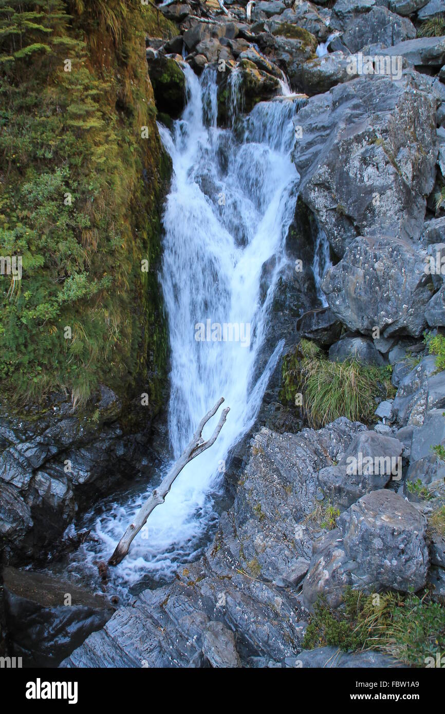 Punchbowl Falls, Arthur's Pass, Nueva Zelanda Foto de stock