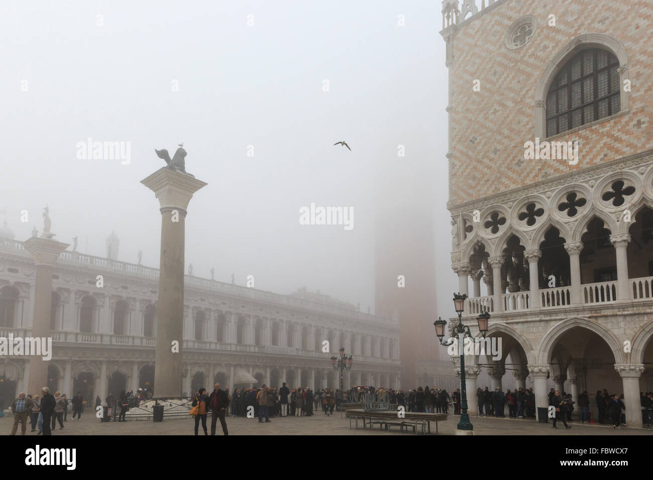La Piazzetta, Biblioteca Nacional de San Marcos y el Palacio Doge, Venecia, Italia Foto de stock
