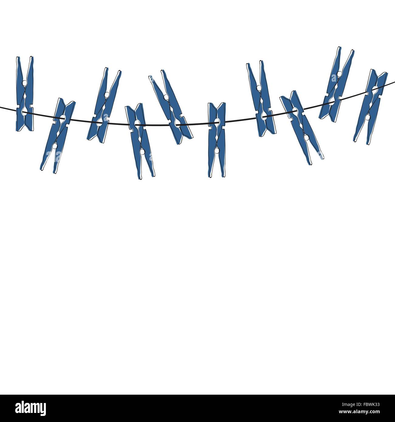 Clothespins cartoon azul Ilustración del Vector
