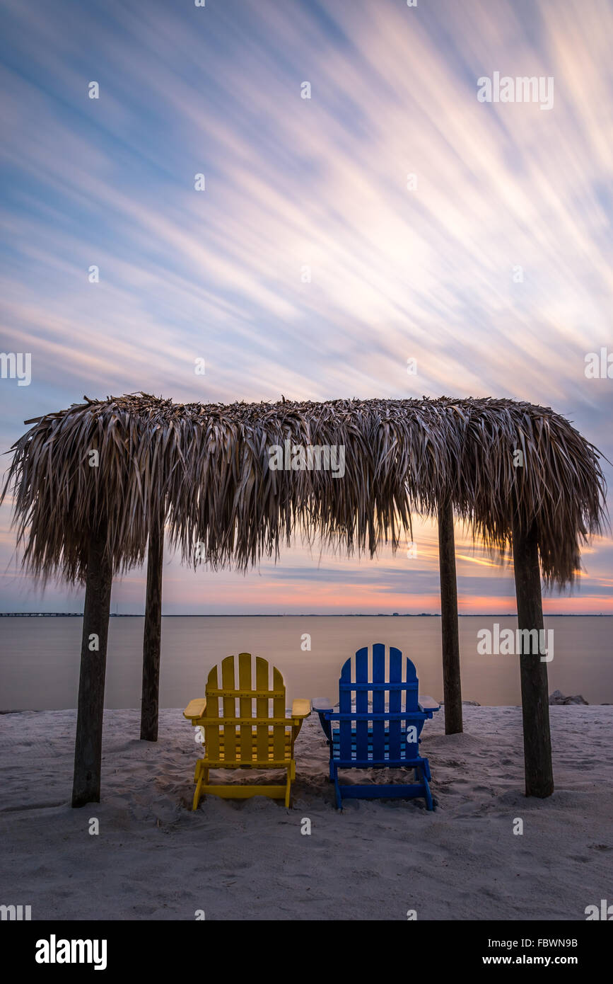 Escena de playa relajante Tampa Bay Foto de stock