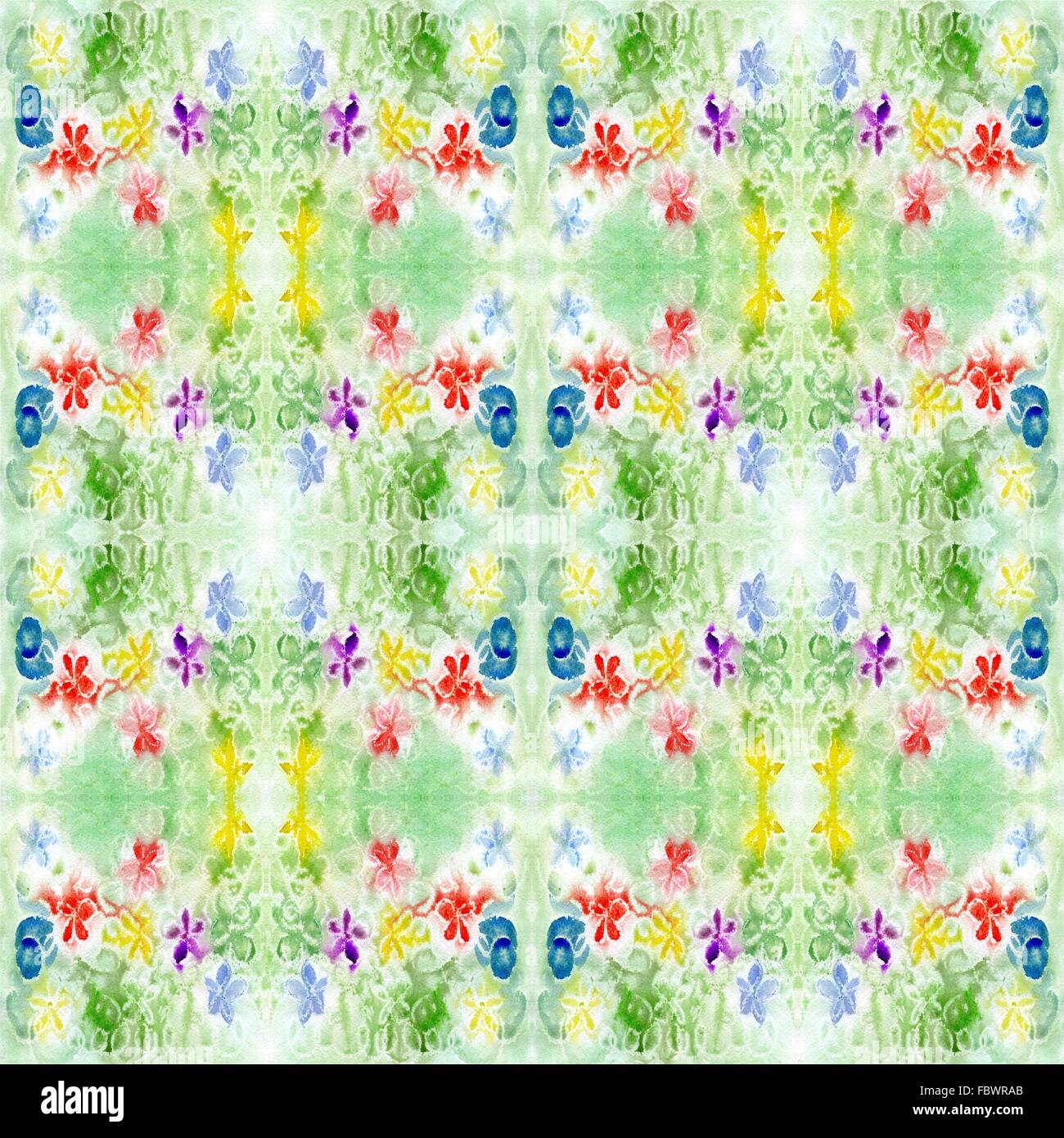 Acuarela patrón verde repetición Foto de stock