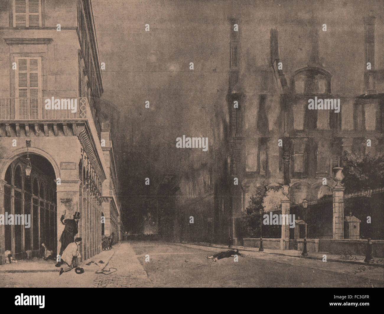Comuna de París de 1871. La rue de Rivoli, matinée du 24 mai. León y Escosura, c1873 Foto de stock
