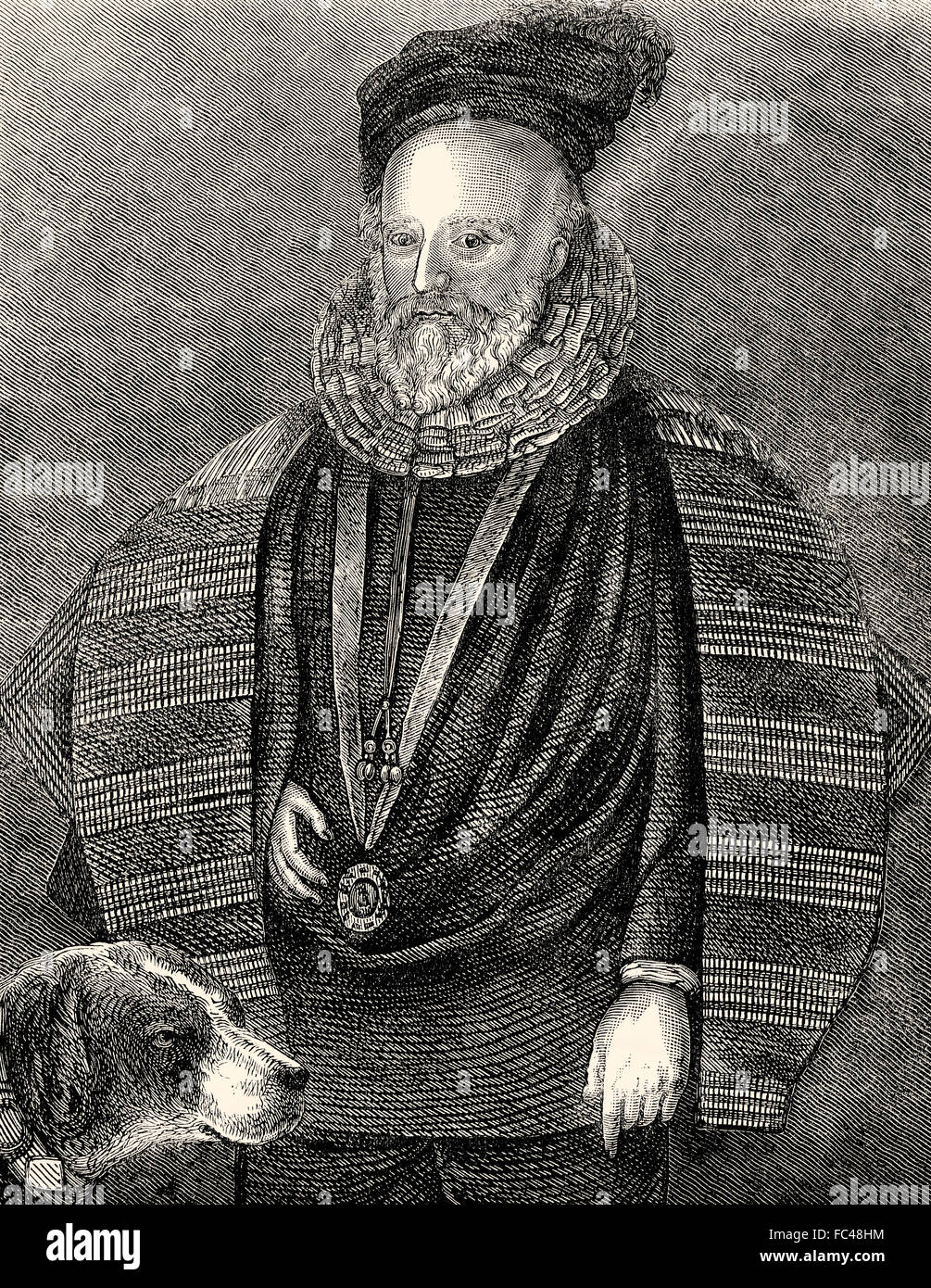 Sir Henry Lee, 1533-1611, de Ditchley, fue campeón de la Reina y el capitán del Arsenal bajo la reina Isabel I de Inglaterra Foto de stock