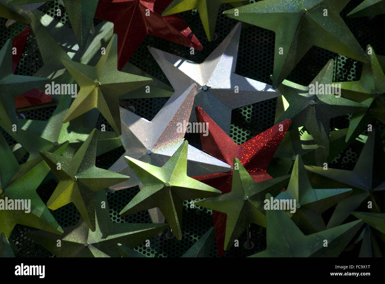 Estrellas de Navidad metálicos Foto de stock