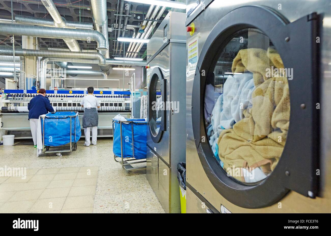 Lencería lavandería, Hospital Donostia, San País Vasco, España Fotografía de stock Alamy