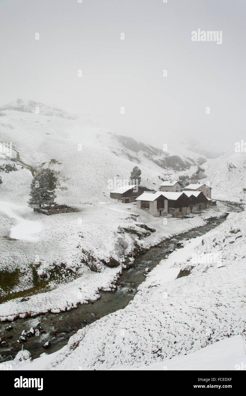 Julierpass, Invierno, Schnee, Kanton Graubünden, Alpen, Schweiz | Julier pase, el invierno, la nieve, el cantón de Los Grisones, Suiza Foto de stock