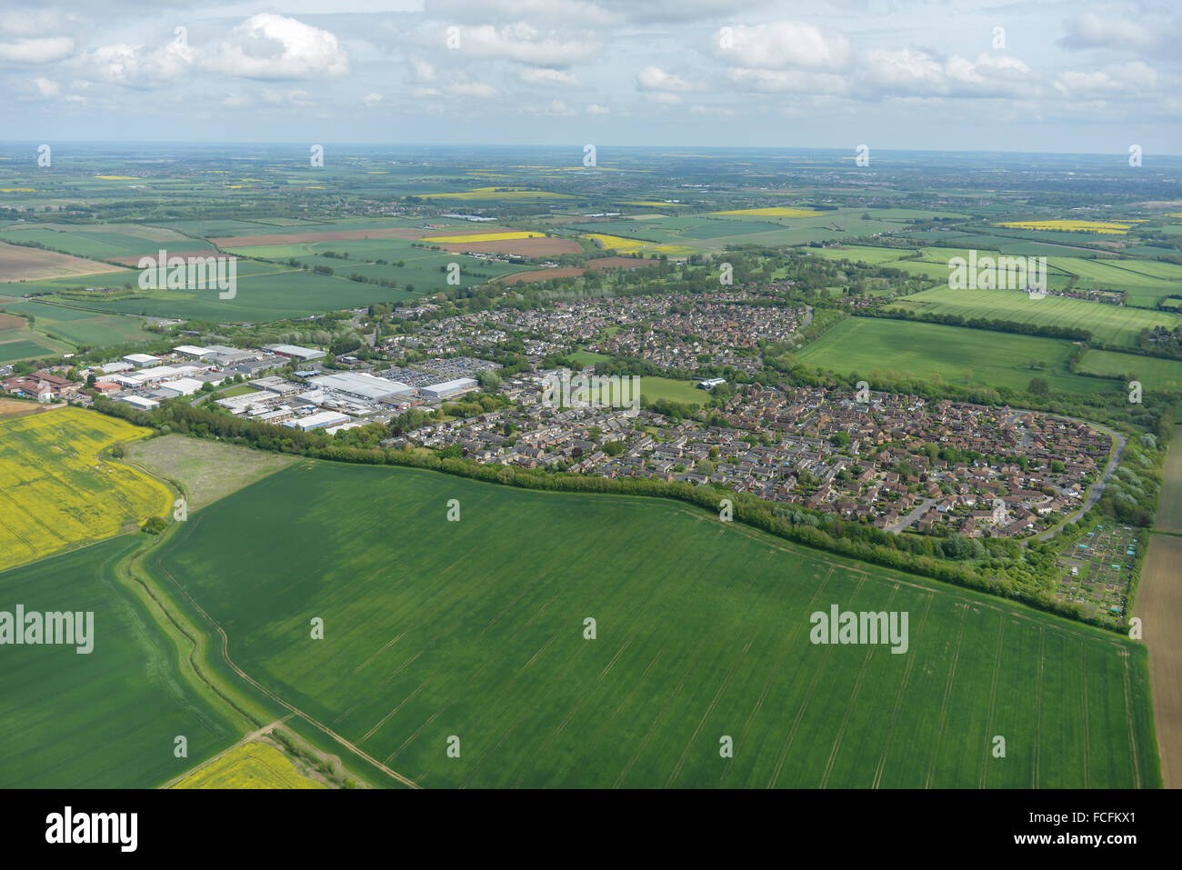 Una vista aérea de Bar Hill, cerca de Cambridge Foto de stock
