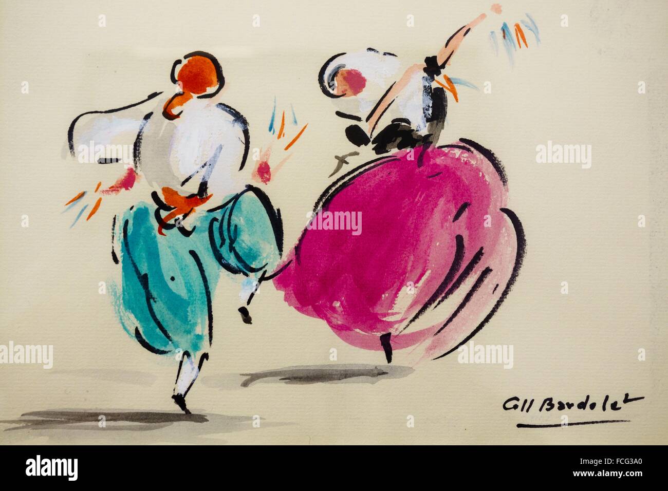 Objetivo de bailarines. ( Apunt de balladors), 2001. Gouache sobre  paperJosep Coll Bardolet (CampdevÃ nol, Girona 1912 - Valldemossa  Fotografía de stock - Alamy