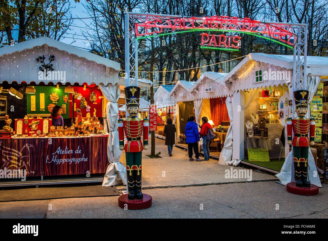 Feria de Navidad, Champs Elysee, París Foto de stock