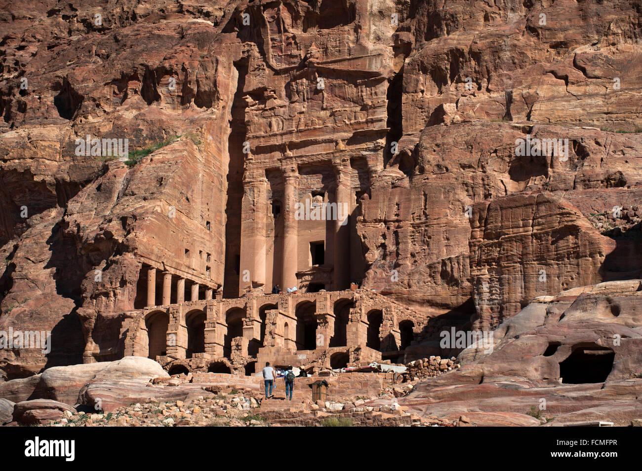 Las Tumbas Reales en Petra (Jordania). Foto de stock