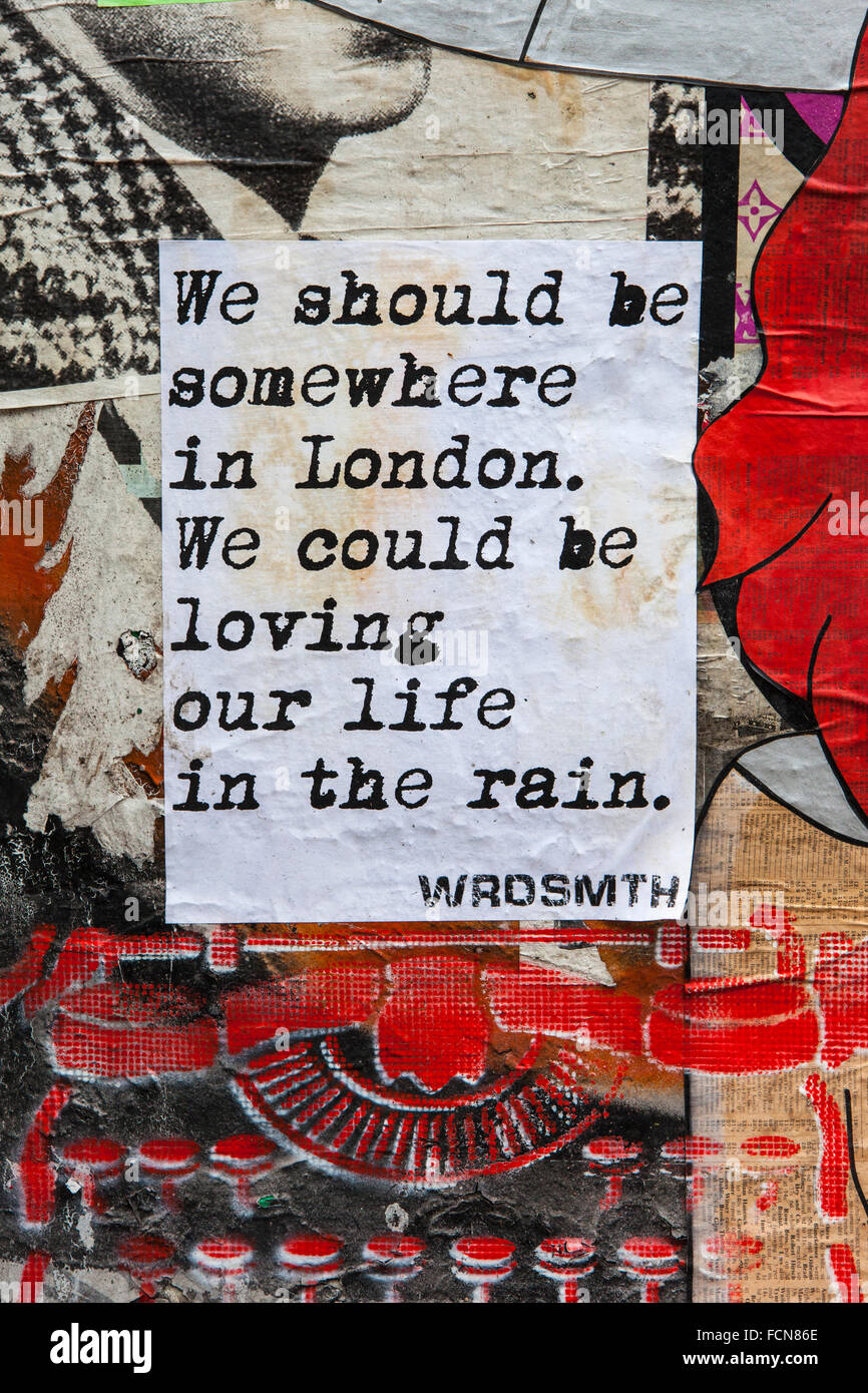 Street Art Wrdsmth In Brick Imagenes De Stock Street Art Wrdsmth