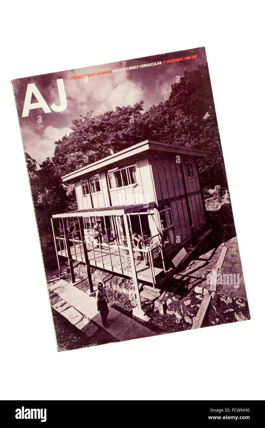 Un ejemplar de la revista "arquitectos" desde diciembre de 1980. Cubierta muestra auto-construir casas por Walter Segal. Foto de stock