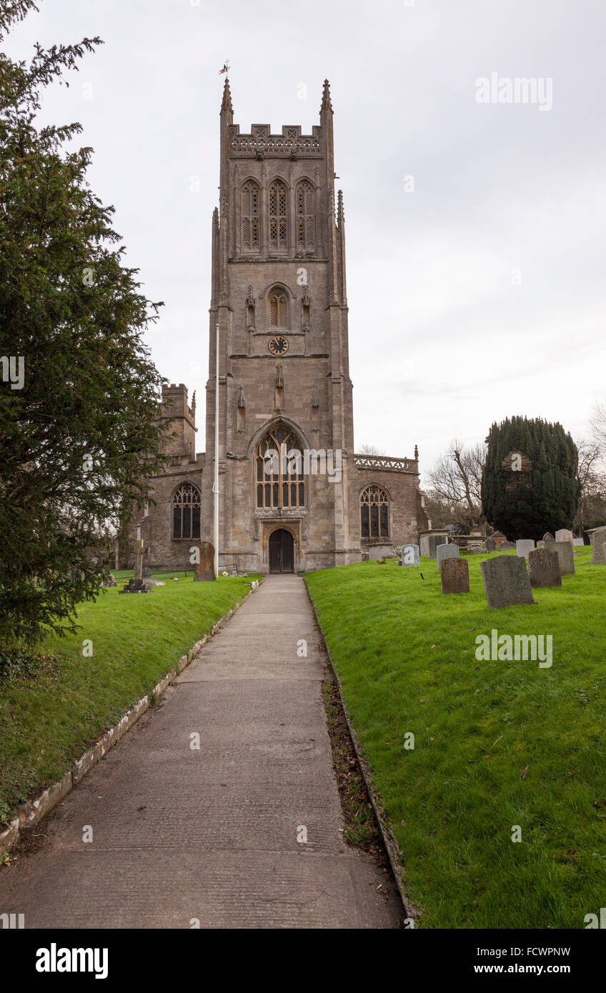 La iglesia de Santa María la Virgen, Bruton, Somerset, Inglaterra, Reino Unido Foto de stock