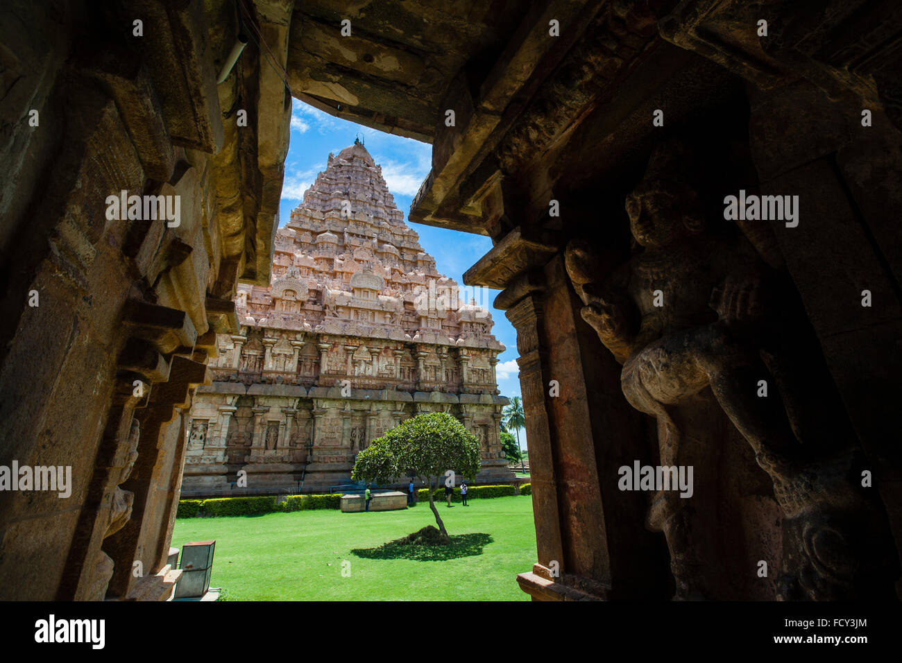 Los antiguos templos de la India, templo Gangaikondacholapuram Thanjavur, Chola templo, patrimonio templo, templos de Tamil Nadu, el templo Foto de stock
