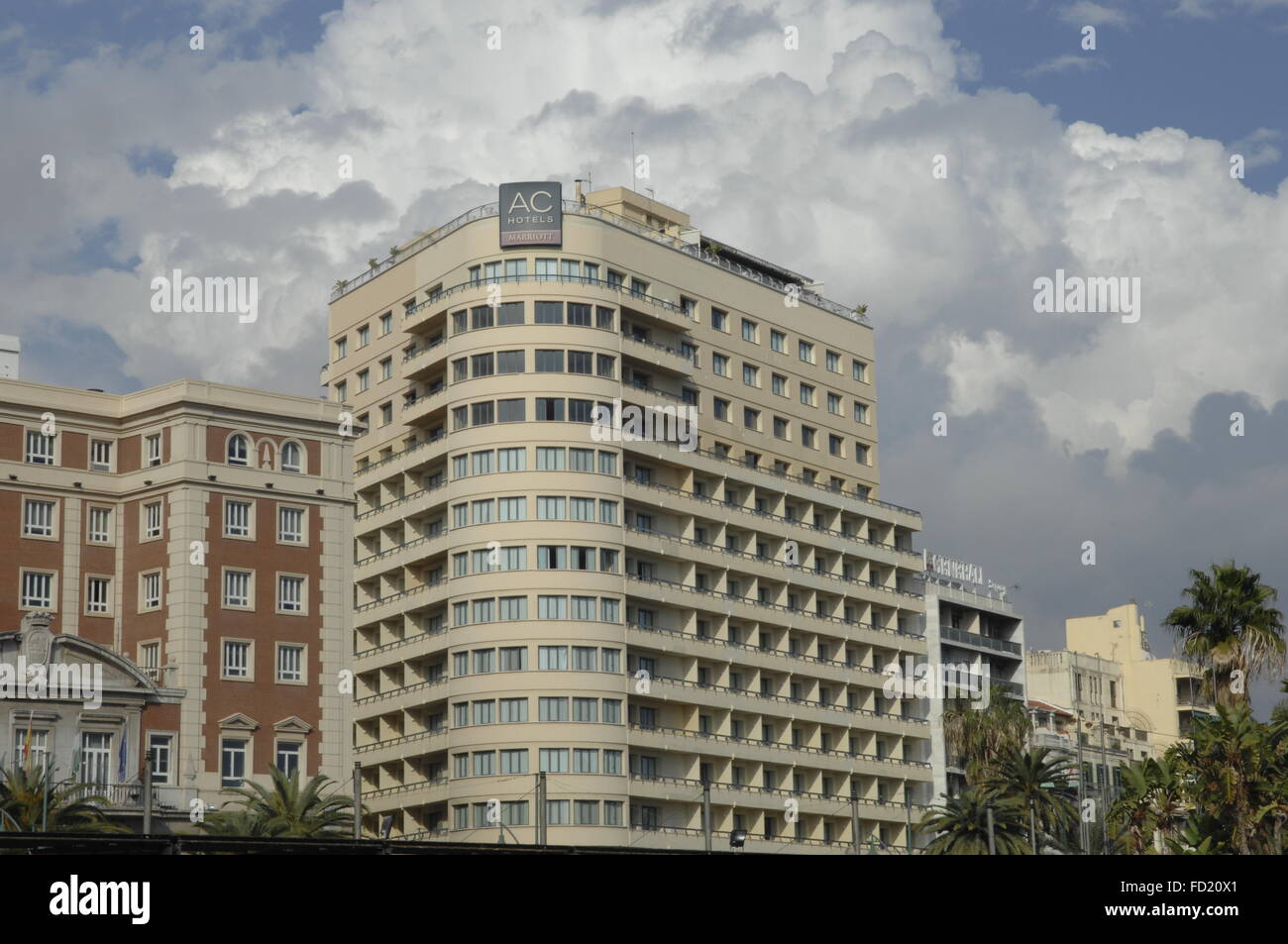 Hotel AC Málaga Palacio Marriott Hotel de 5 estrellas en el centro de Malaga. Foto de stock