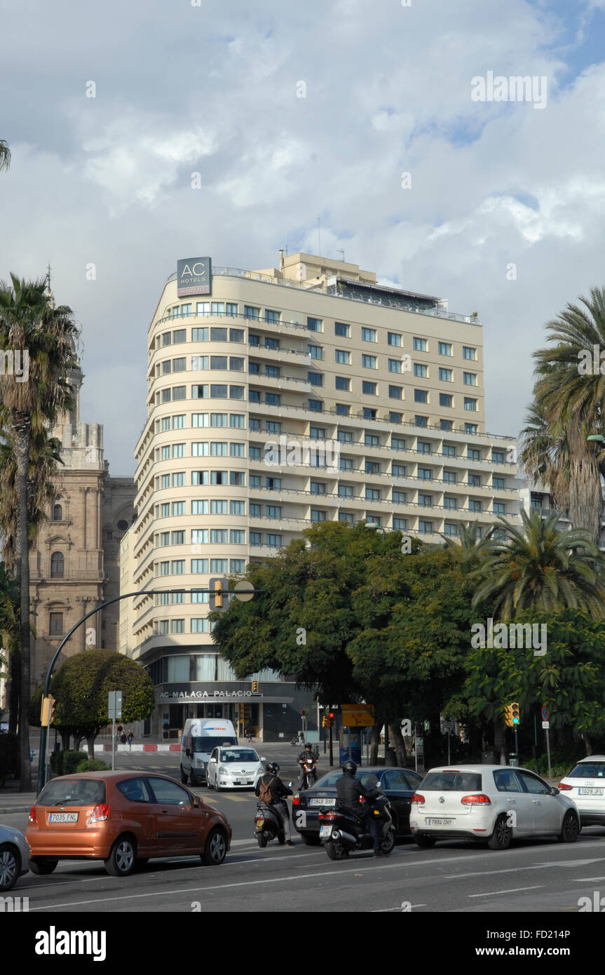 Hotel AC Málaga Palacio Marriott Hotel de 5 estrellas en el centro de Malaga. Foto de stock