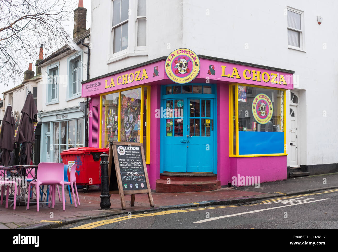 La Choza restaurante mexicano en el área de North Laine en Brighton Reino Unido Foto de stock