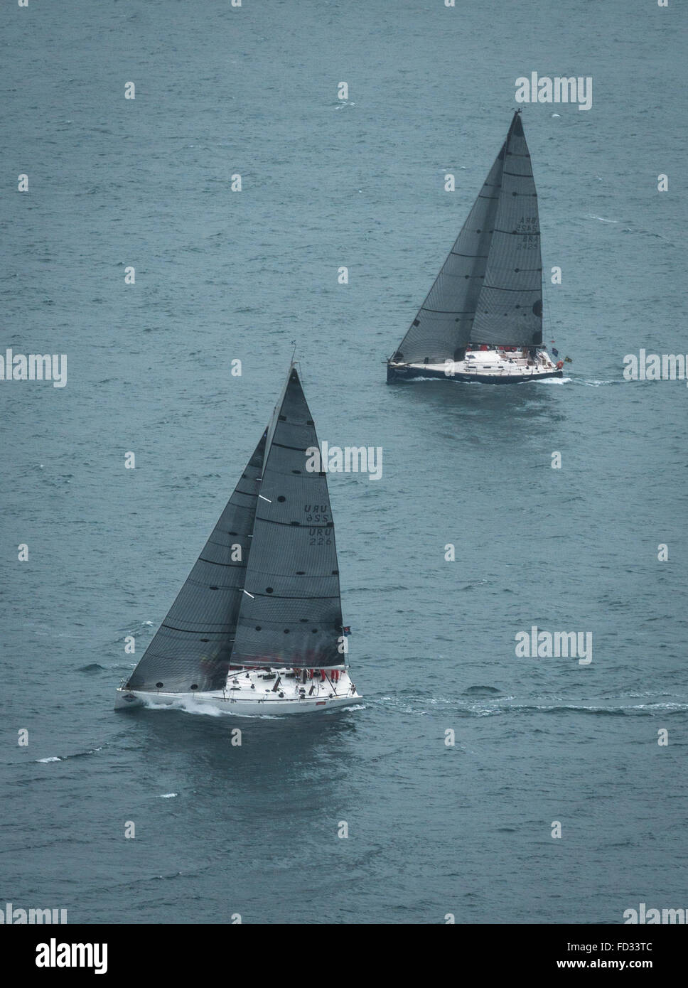 En la carrera de barcos de vela de Ilhabela Sailing semana de 2015 Foto de stock