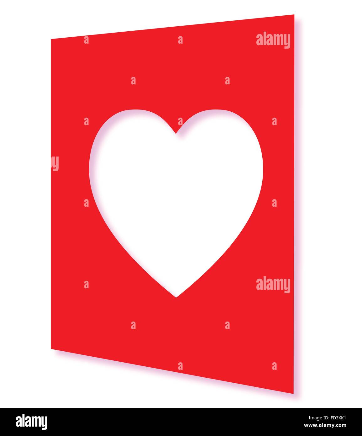 Portada de una tarjeta de San Valentín con un corte en forma de corazón  Imagen Vector de stock - Alamy