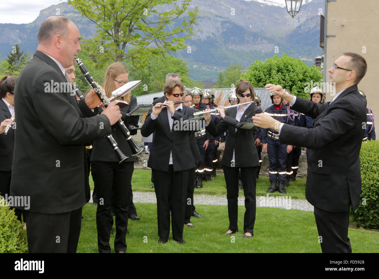 Armonía de St Gervais. Marching Band. Foto de stock