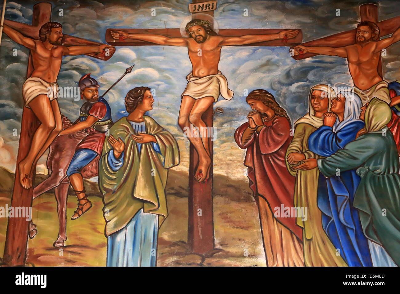 La crucifixión de Jesús. La Catedral de San Pedro y san Pablo. Foto de stock