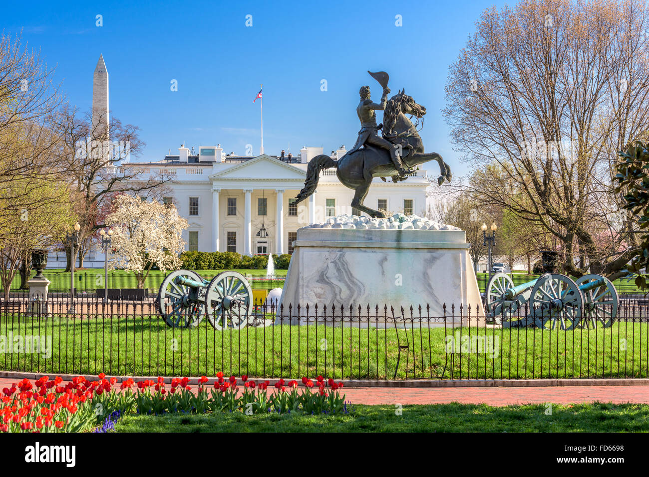 Washington, DC, en la Casa Blanca y Lafayette Square. Foto de stock