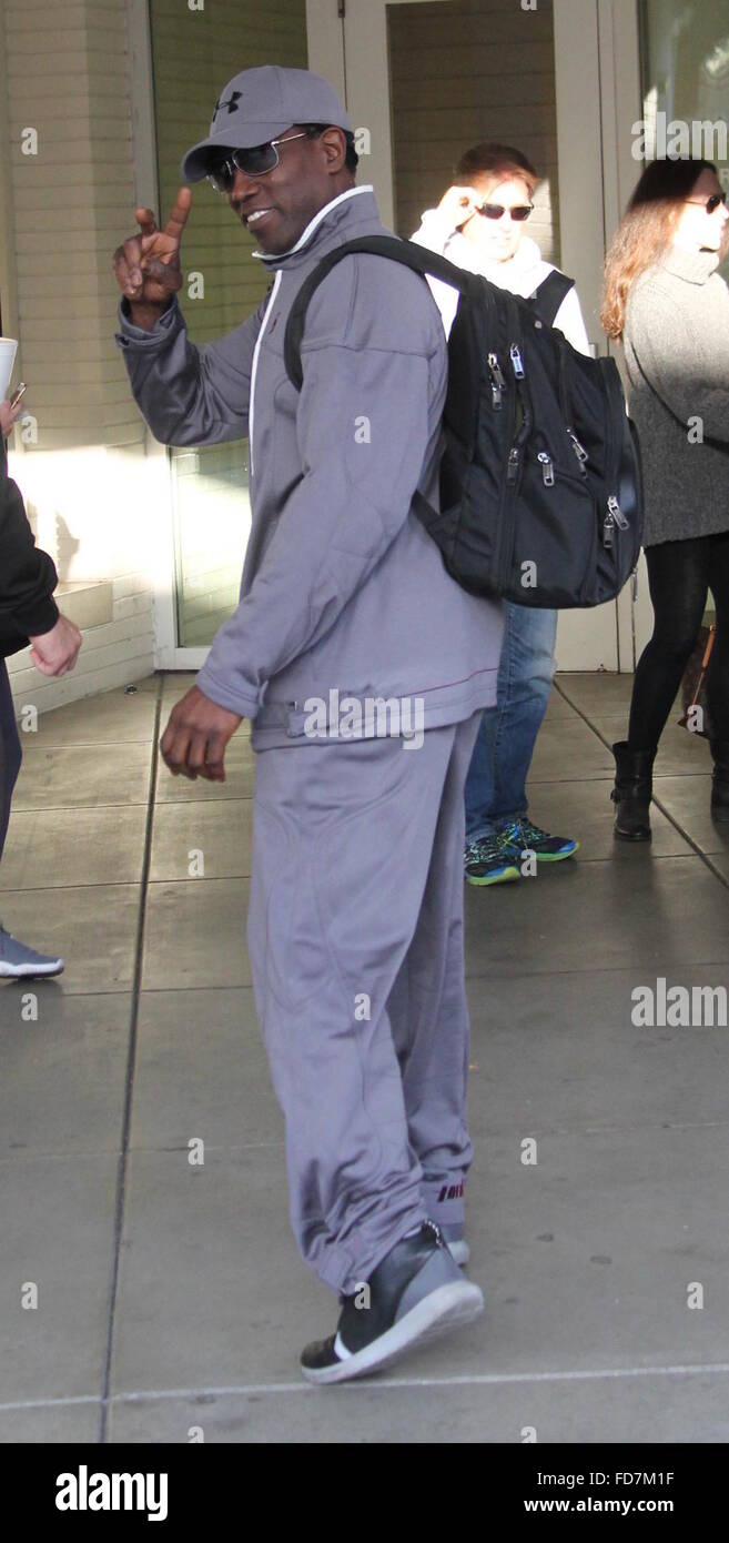 Wesley Snipes jefes para almorzar a Nate'n al Delicatessen vistiendo un  todo gris Nike 'Jumpman' con chándal: Wesley Snipes donde: Los Angeles,  California, Estados Unidos Cuándo: 28 dic 2015 Fotografía de stock -