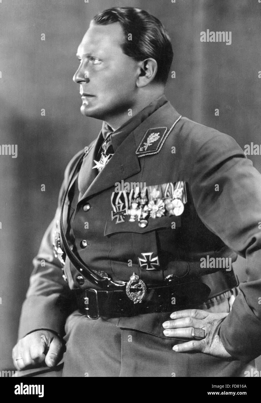 Retrato de perfil de Hermann Göring, 1933. Foto de stock